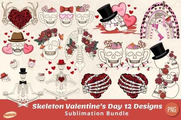 Download Goth Skeleton Valentine PNG Bundle - Premium Resources
