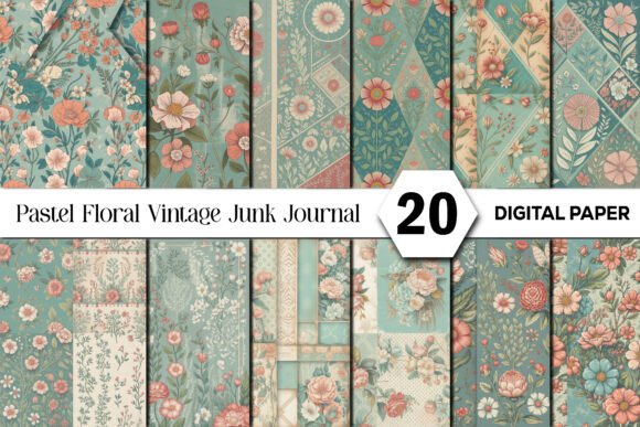 Download Pastel Floral Vintage Junk Journal Pages - Floral Collection