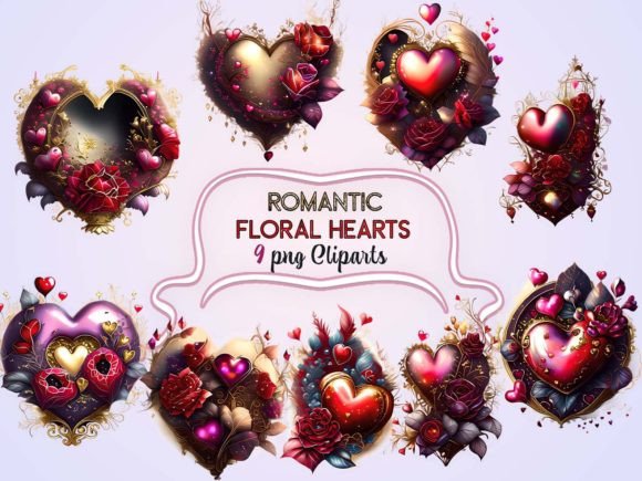 Download Romantic Floral Hearts Sublimation - Floral Collection