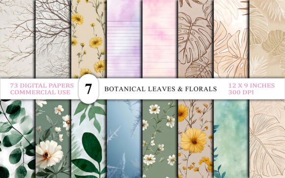 Download Botanical &amp; Floral Paper Backgrounds - Floral Collection