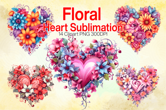 Download Watercolor Floral Heart Clipart PNG - Floral Collection