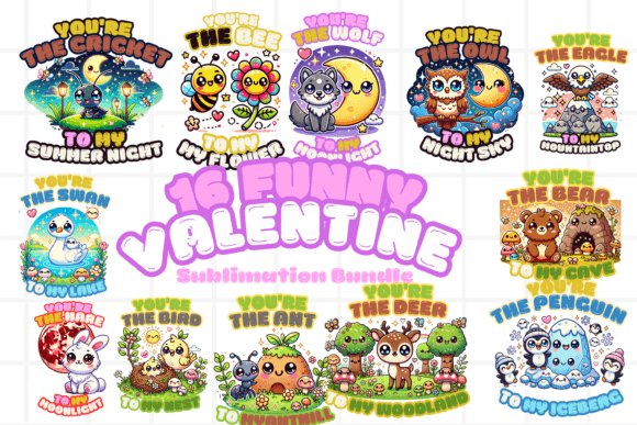 Download Animal Pun Funny Valentine PNG Bundle - Valentine png bundle Collection
