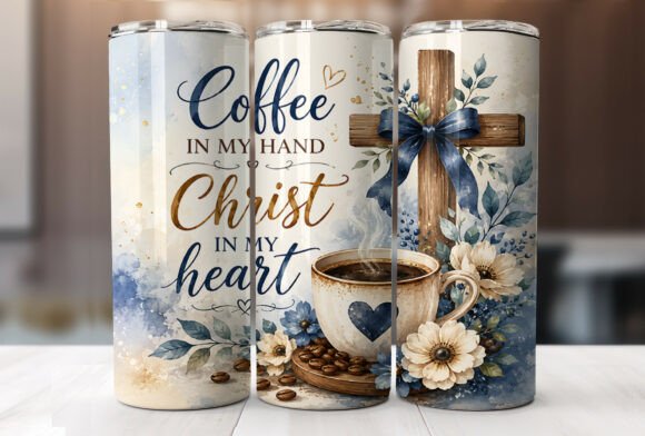 Download Christian Coffee Cross Floral Tumbler - Floral Collection