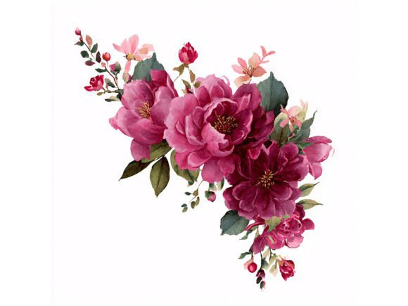 Download 14 JPG Pink Floral Watercolor Set - Floral Collection