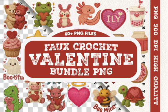 Download Faux Crochet Valentine PNG Bundle - Valentine png bundle Collection