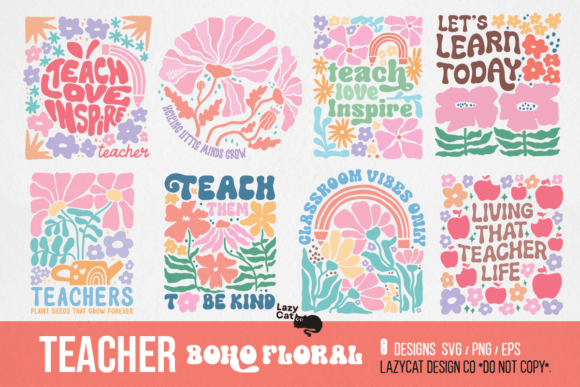 Download Teacher Boho Floral SVG PNG Bundle - Floral Collection
