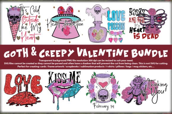 Download Goth &amp; Creepy Valentine Png Bundle - Premium Bundle