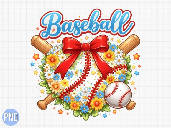 Download Daisy Floral Baseball Heart Bow PNG - Floral Collection