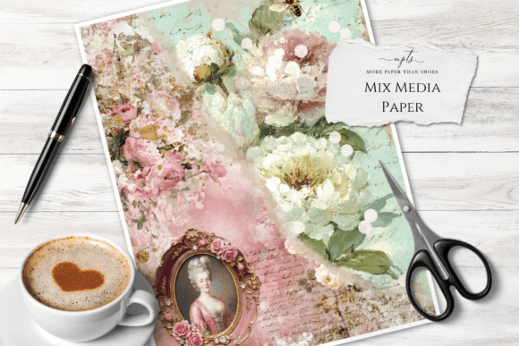 Download Vintage Floral Collage Page - Floral Collection