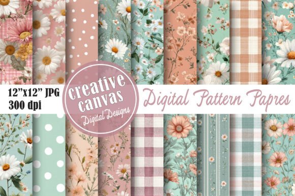 Download Coquette Daisy Floral Digital Paper - Floral Collection