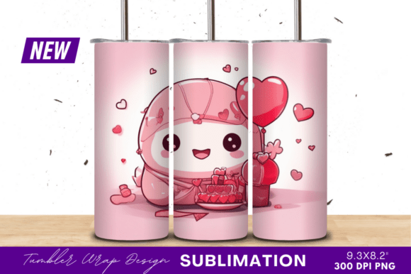 Download Valentine Cute Creature Holding Tumbler - Premium Bundle