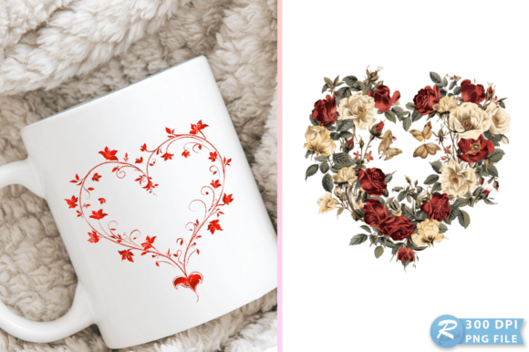 Download Valentine Floral Heart Illustration PNG - Floral Collection