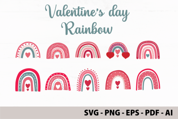 Download Boho Rainbow Valentine's Day SVG Bundle - Valentine's day svg Collection