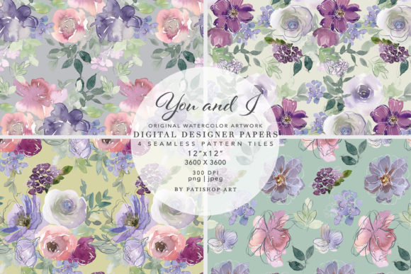 Download Watercolor Floral Seamless Pattern Set - Floral Collection