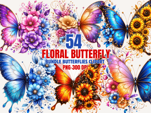 Download Floral Butterfly Png Bundle, Clipart Png - Floral Collection